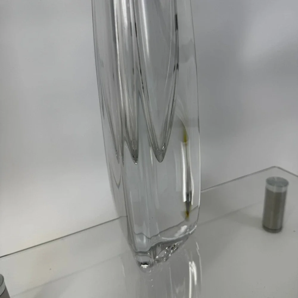 Vintage Crystal Art Glass Abstract Sculpture Vase High Quality Heavy Piece
